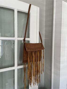 Brown Fringe Crossbody Purse
